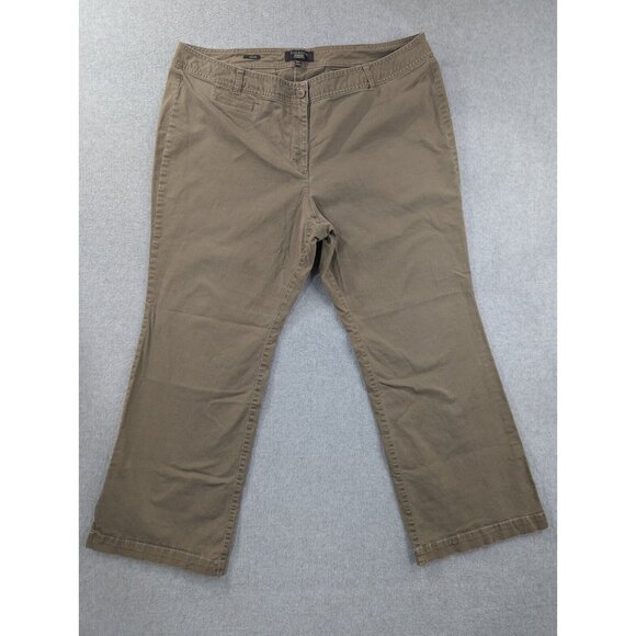 Talbots Pants - Talbots Pants Womens Size 18P Tan Chino Slacks Boot Cut Coin Pocket Flat Front
